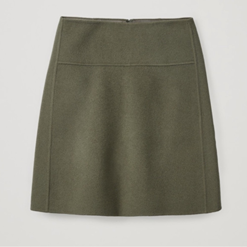 COS Double Face Mini Skirt Khaki Green